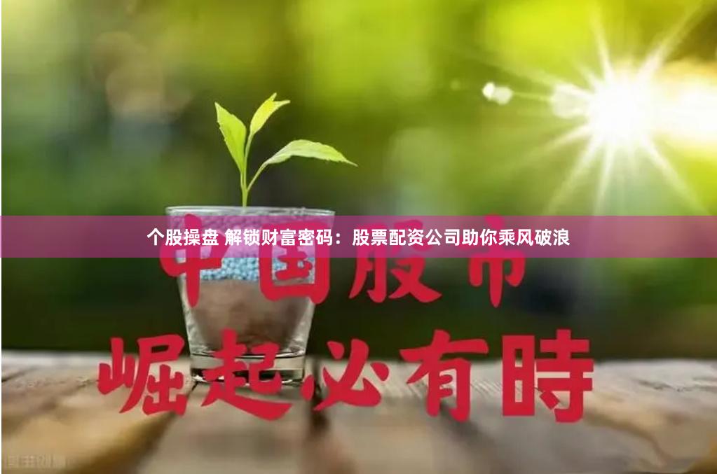 个股操盘 解锁财富密码：股票配资公司助你乘风破浪